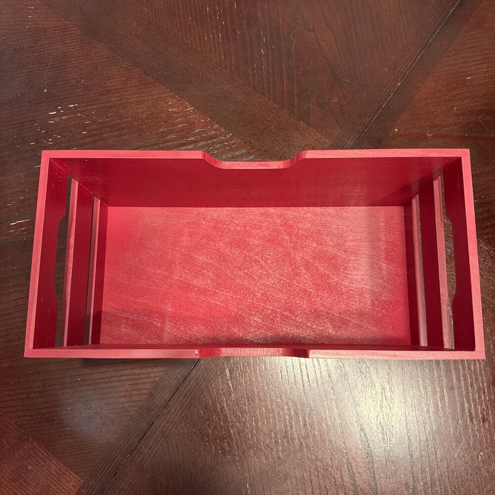 brightroom Stackable Wooden Storage Bin 12¼ x 6 x 6¼ in Red Rectangular